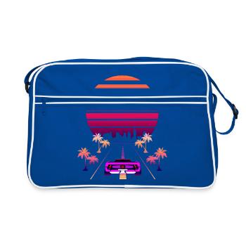 Synthwave Sunset et Retro 80s Sport Fast Car - Sac Retro - bleu/blanc - Devant