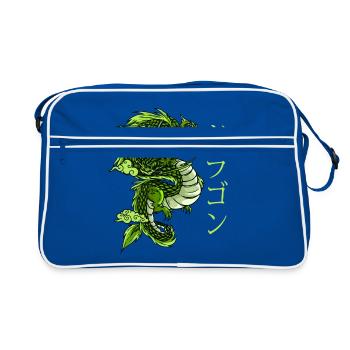 Dragon chinois traditionnel. Grunge esthétique - Sac Retro - bleu/blanc - Devant