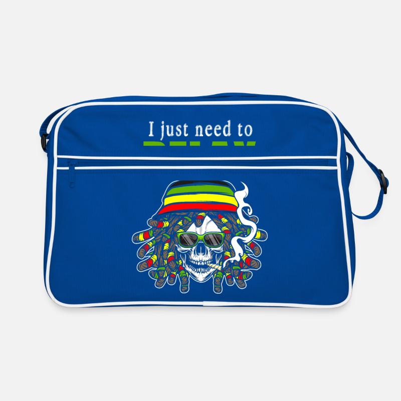 Rastafari Schädel mit Dreadlocks. Ich muss nur Retro Tasche