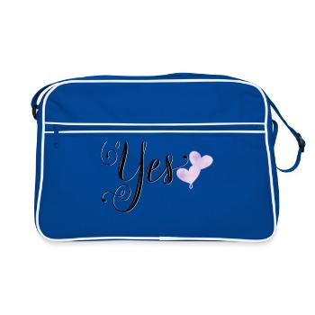 Mariage: Oui, je veux - Sac Retro - bleu/blanc - Devant