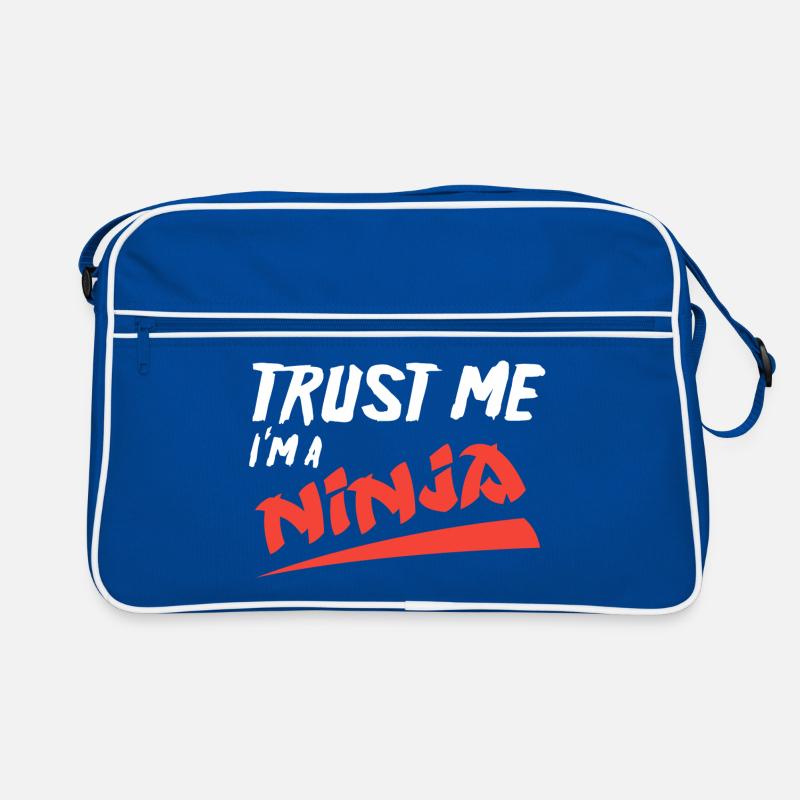 Ninja - Retro Tasche - Blau/Weiß