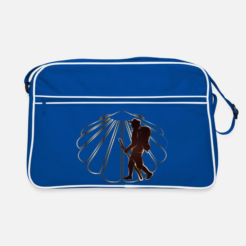 A pilgrim on a pilgrimage path with scallops Retro Bag