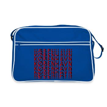 Copenhagen Neon Typography Pattern - Retro Bag - blue/white - Front