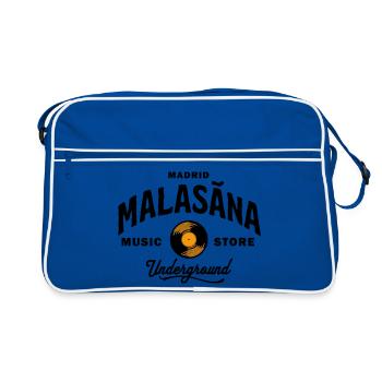 Madrid Malasaña Music Store Underground - Vintage - Retro Tasche - Blau/Weiß - Vorne