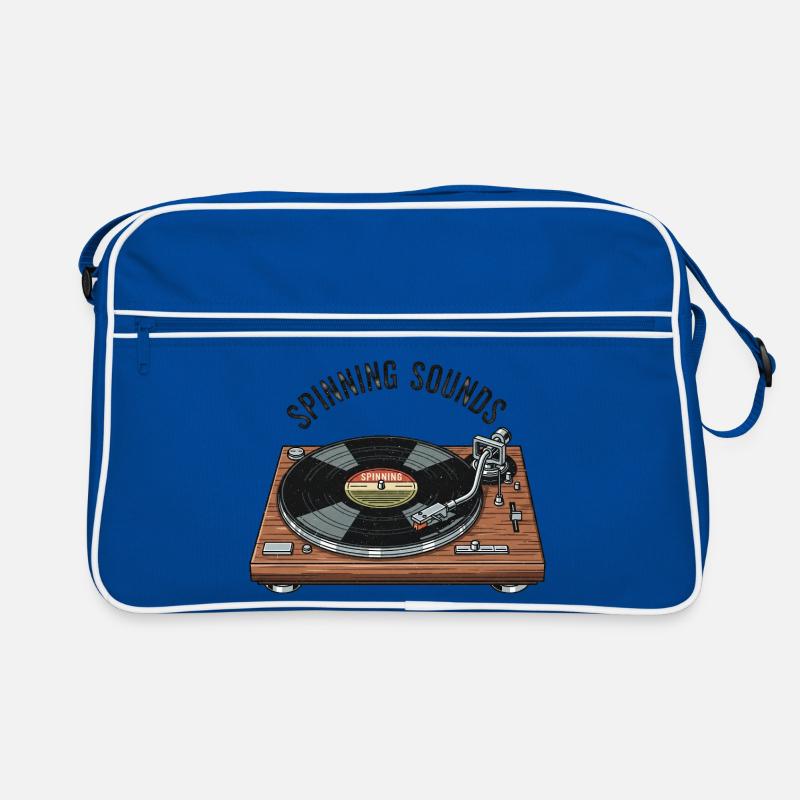 Plattenspieler - Retro Tasche - Blau/Weiß