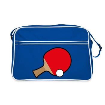 Table Tennis Illustration - Retro Bag - blue/white - Front