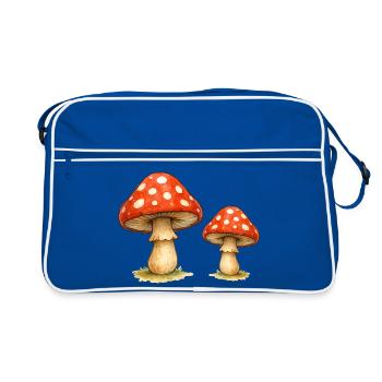 Red Toadstool Duo - Retro Bag - blue/white - Front