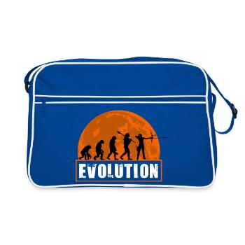 Archery Evolution Hunter Silhouette Retro Vintage - Retro Tasche - Blau/Weiß - Vorne