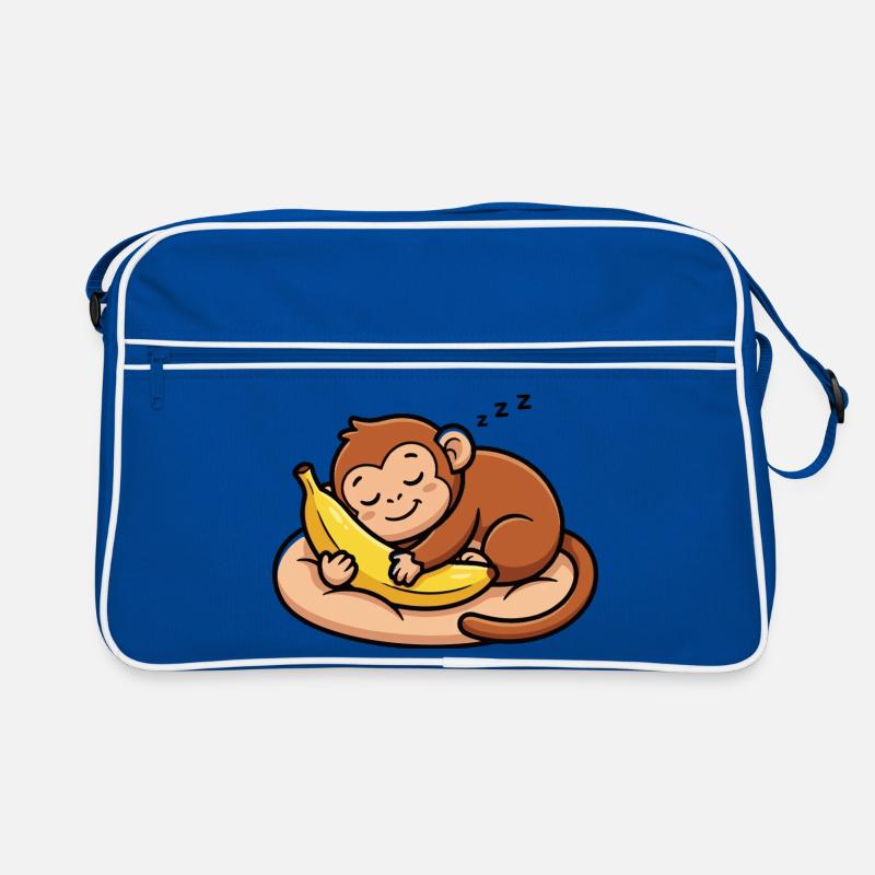 Singe endormi avec une banane Sac Retro