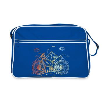 Croquis de VTT Style Vintage - Sac Retro - bleu/blanc - Devant
