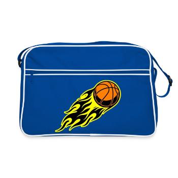 Basketball flame - Retro Bag - blue/white - Front