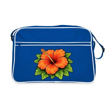 Hibiscus Tropical Bloom - Retro Bag - blue/white - Front