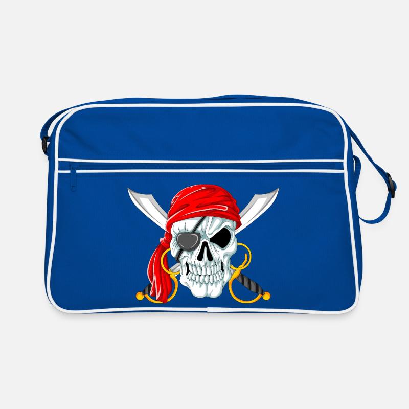 Piratenschädel mit Schwertern Jolly Roger Design Retro Tasche