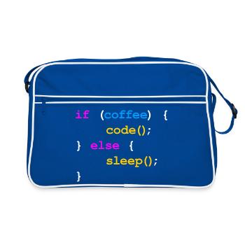 No Coffee No Code Programmer Computer Scientist - Retro Bag - blue/white - Front