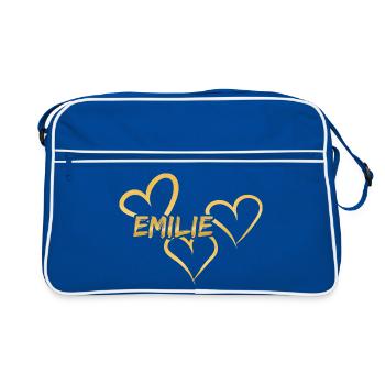Vorname Emilie - Retro Tasche - Blau/Weiß - Vorne