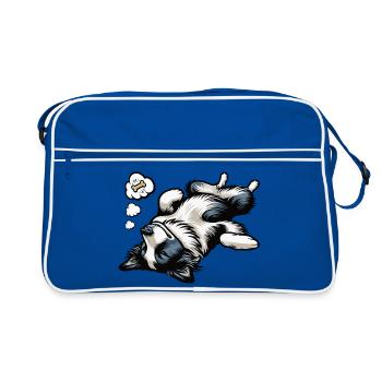Border Collie Collie Owner Collie Lover - Retro Bag - blue/white - Front