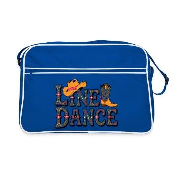 Line Dance Western Pattern - Retro Bag - blue/white - Front