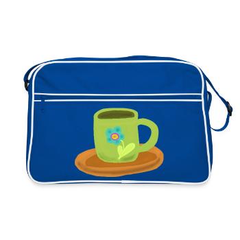 Cup Teacup Birthday Morning Grouch - Retro Bag - blue/white - Front