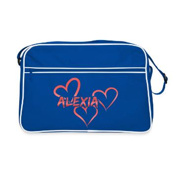 Vorname Alexia - Retro Tasche - Blau/Weiß - Vorne