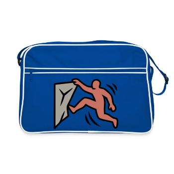 Boulderer Jump Climbing Bouldering Sports - Retro Bag - blue/white - Front