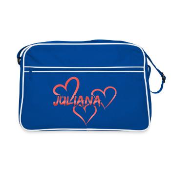 Vorname Juliana - Retro Tasche - Blau/Weiß - Vorne