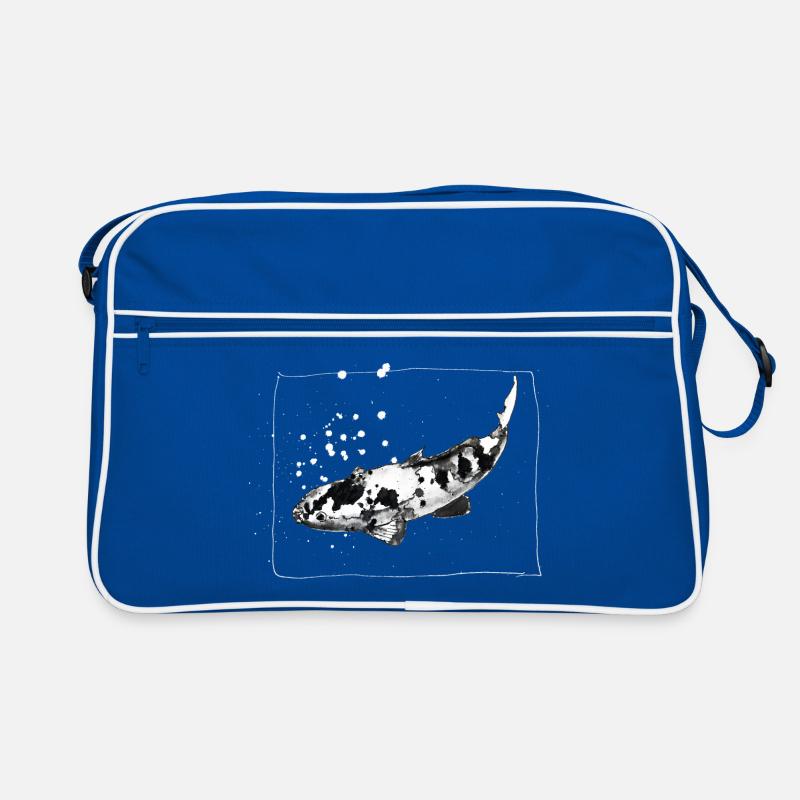 KOI Carp - dessin à l’encre dessiné à la main - blanc Sac Retro