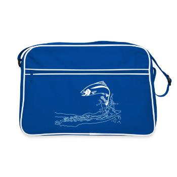 la truite sauter - Sac Retro - bleu/blanc - Devant
