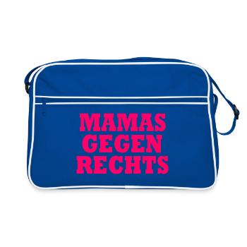 Mamas gegen rechts - Retro Tasche - Blau/Weiß - Vorne