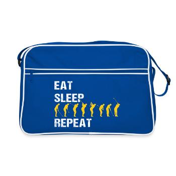 GOLF | Eat Sleep Golf Repeat Golf Swing - Retro Bag - blue/white - Front
