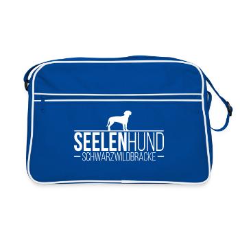SCHWARZWILDBRACKE Seelenhund Jagdhund Wilsigns - Retro Tasche - Blau/Weiß - Vorne