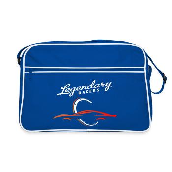 Car Sports Car Silhouette - Retro Bag - blue/white - Front