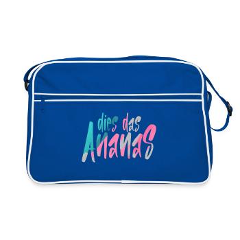 Dies Das Ananas - Retro Tasche - Blau/Weiß - Vorne
