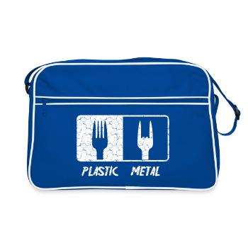 Metal Fork - Retro Bag - blue/white - Front