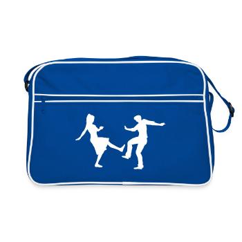 Lindy Hop Swing Tanzen Geschenk Tanz Shag Boogie - Retro Tasche - Blau/Weiß - Vorne