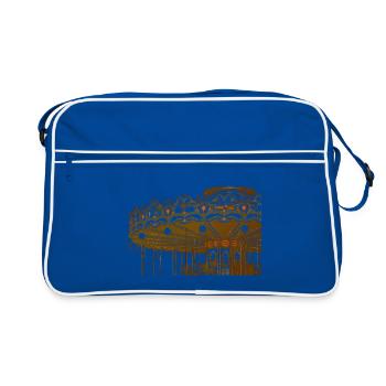 Design de carrousel vintage doré - Sac Retro - bleu/blanc - Devant