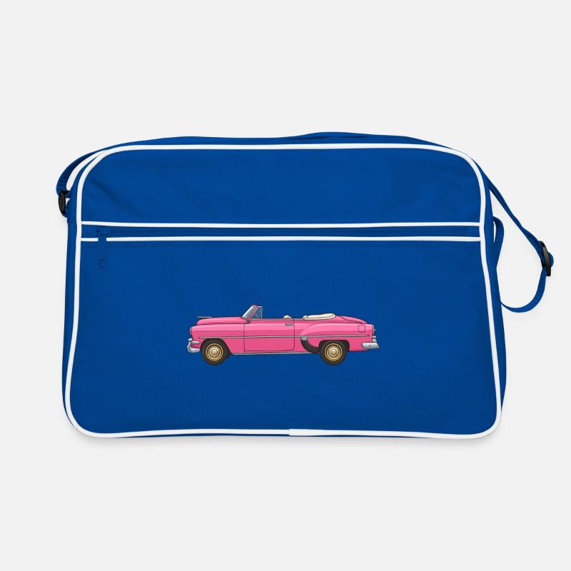 Retro Vintage Pink Cabrio Auto Retro Tasche