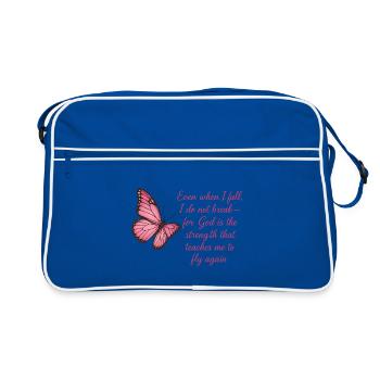 Inspiration papillon foi citation design - Sac Retro - bleu/blanc - Devant