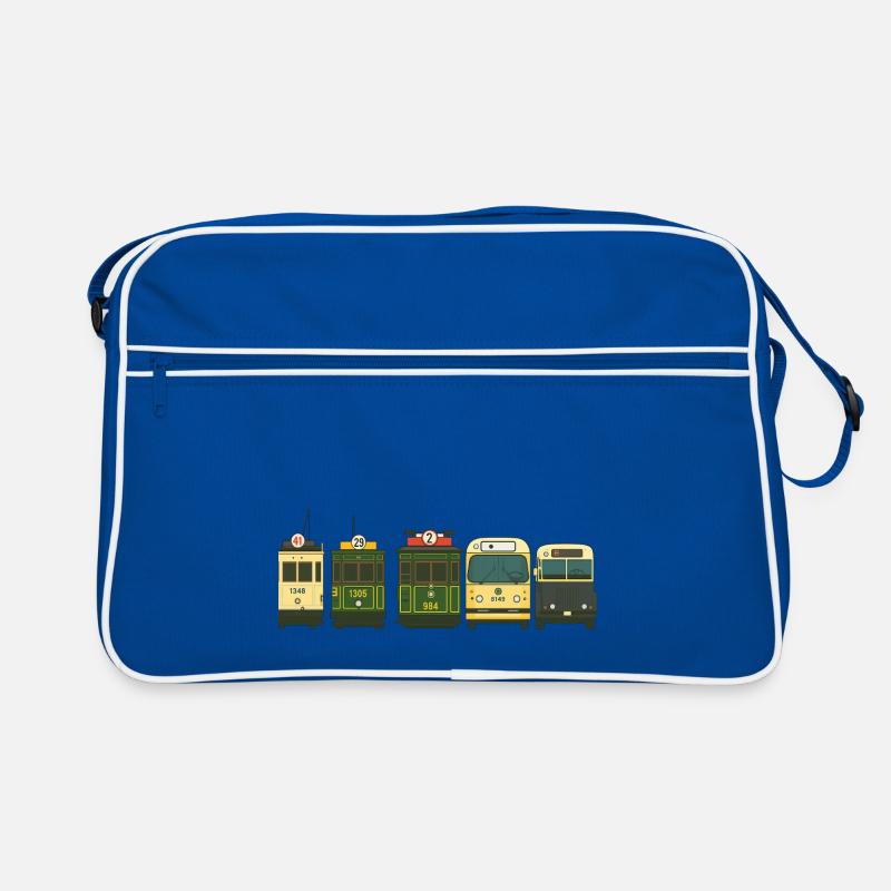 Illustrierte Eisenbahnwaggons im Vintage-Stil Retro Tasche