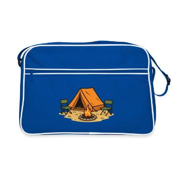 Conception de camp de camping aventureux - Sac Retro - bleu/blanc - Devant