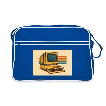 Retro Computer 80er - Retro Tasche - Blau/Weiß - Vorne
