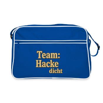 Team Hacke dicht – Vintage 3D Schrift - Sac Retro - bleu/blanc - Devant