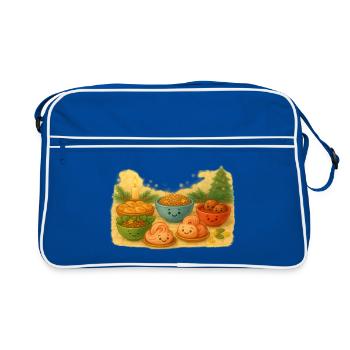 Festif avec salade de sarrasin et struganina - Sac Retro - bleu/blanc - Devant