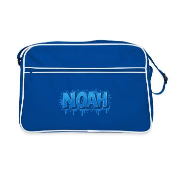 Graffiti-Name NOAH-Geschenk Ideal druckbar auf t - Retro Tasche - Blau/Weiß - Vorne