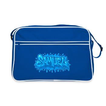 Graffiti  Samuel Prénom cadeau idéal imprimable - Sac Retro - bleu/blanc - Devant