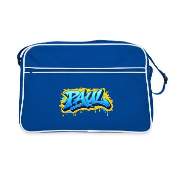 Graffiti PAUL Name Gift Ideal Printable - Retro Bag - blue/white - Front