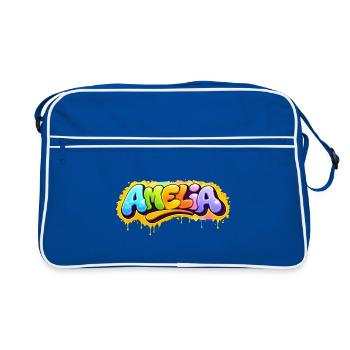 Graffiti  Amelia Prénom cadeau idéal imprimable su - Sac Retro - bleu/blanc - Devant