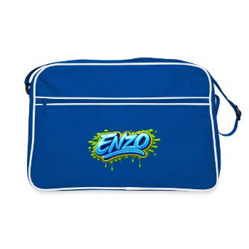 GRAFFITI NAME ENZO FOR  PERFECT GIFT PRINTABLE  - Sac Retro - bleu/blanc - Devant