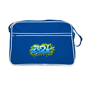Graffiti BEN Name Geschenk Ideal Druckbar auf t- - Retro Tasche - Blau/Weiß - Vorne