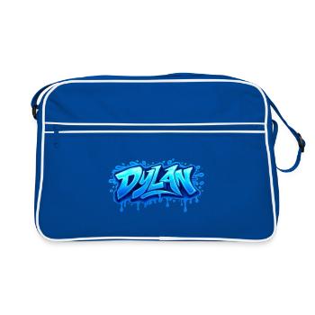 GRAFFITI NAME DYLAN  FOR  PERFECT GIFT PRINTABLE  - Sac Retro - bleu/blanc - Devant