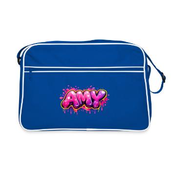 AMY GRAFFITI NAME FOR PERFECT GIFT PRINTABLE  - Sac Retro - bleu/blanc - Devant